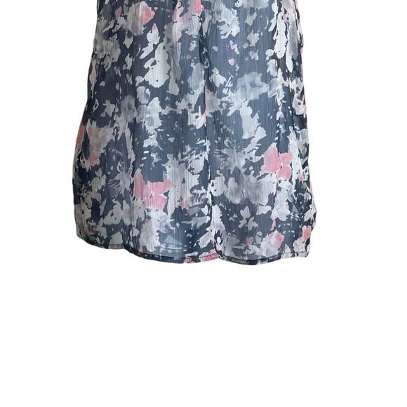 Mudd Women Tank Top M Blue Floral Crochet Trim Sheer Boho Festival Dainty‎ Girly - Picture 7 of 10